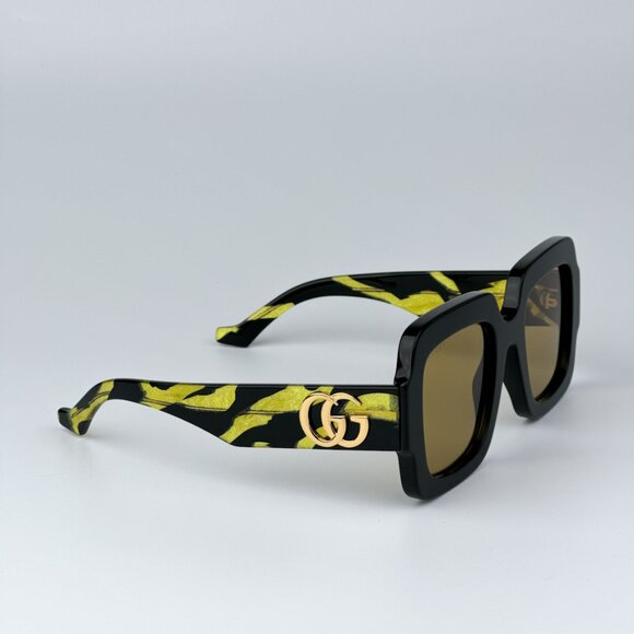 Gucci GG1547S 004 BRAND NEW Sunglasses Black Brown Women Square - Picture 8 of 12